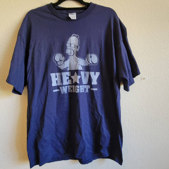No Brand Other - Homer Simpson Heavy Weight Blue with White Graphic T-shirt - XL